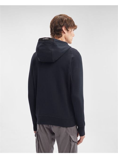 diagonal raised fleece zipped lens hoodie C.P. COMPANY | CMSS400A-005086W888